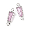 SHEGRACE Brass Pave Cubic Zirconia Trapezoid Connector Charms XGRQ2O907-444B-P-2
