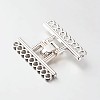 9 Strands Alloy and Brass Fold Over Clasps PALLOY-N0112-04P-2