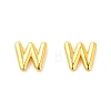 Brass Hollow Out Initial Letter Stud Earrings for Women EJEW-A044-01G-W-1