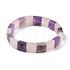 Natural Amethyst & Rose Quartz Beads Stretch Bracelets for Women Men BJEW-C097-06-13-2