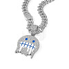 Zinc Alloy Full Crystal Rhinestone Ghost Pendant Necklaces with Enamel for Men FS-WG94CB1-04-1