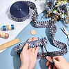10 Yards Rhombus Vintage Jacquard Polyester Ribbon OCOR-ME0001-81A-3
