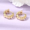 Leaf Brass Micro Pave Cubic Zirconia Hoop Earrings for Women CU-CBAE7DF-41G-3