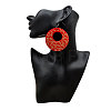 Wood & Alloy Dangle Earrings WGE92E0-01-2