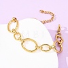 304 Stainless Steel Oval Link Chain Bracelets for Women BJEW-F536-07G-5