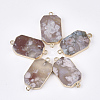 Natural Cherry Blossom Agate Links connectors G-S344-103B-1