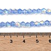 Electroplate Transparent Glass Beads Strands EGLA-K015-18X-4