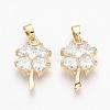 Brass Cubic Zirconia Pendants KK-R015-112G-1