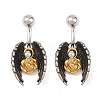 316 Stainless Steel Curved Barbell Dangle Belly Rings AJEW-C044-01-4
