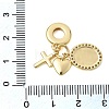 Brass Micro Pave Clear Cubic Zirconia European Dangle Charms X-KK-Z150-10G-3
