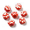 Handmade Printed Porcelain Beads PORC-F005-02C-1