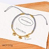 Boho 304 Stainless Steel Charm Braided Cotton Cord Adjustable Bracelets WG43BF0-06-1