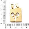 304 Stainless Steel Rhinestone Split Pendants STAS-F368-19G-3