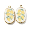 Fruit & Floral & Animals Printed Handmade Porcelain Pendants X-STAS-Z207-01G-03-1