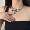 Alloy Enamel Pterosaur Pendant Necklaces NJEW-Z110-01P-2