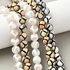 Tibetan Style Turtle Back Pattern dZi Beads Strands G-G036-10mm-5