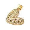 Rack Plating Brass Micro Pave Cubic Zirconia Pendants KK-P279-05A-G-2