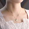 304 Stainless Steel Glass Leaf Pendant Satellite Chain Necklaces for Women WG6ADB0-02-2