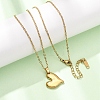 304 Stainless Steel Heart Pendant Cable Chain Necklaces for Men Women NJEW-K308-02C-G-1