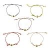 Ocean 304 Stainless Steel Link Adjustable Braided Polycotton Metallic Cord Slider Bracelets BJEW-JB14245-04-3