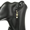 Valentine's Day Natural Pearl & Brass Hoop Earrings EJEW-JE07024-2