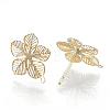 Brass Stud Earring Findings KK-S345-257G-2