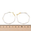 Brass Enamel Twist Ring Hoop Earrings EJEW-P301-01G-A-5