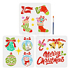 US 3Pcs 3 Styles Christmas PET Hollow Out Drawing Painting Stencils DIY-MA0001-70B-1
