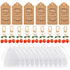 24Pcs Cherry Alloy Enamel Pendant Decorations HJEW-CP00076-7