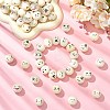 100Pcs Printed Wood European Beads WOOD-CJ0002-78-6