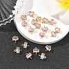 SHEGRACE Brass Pave Cubic Zirconia Rectangle Connector Charms XGRQ2O964-438B-G-4