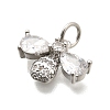 Bees Brass Micro Pave Cubic Zirconia Charms KK-S508-47P-2