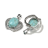 Synthetic Turquoise with Clear Cubic Zirconia Pendants G-G133-03P-22-2