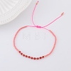 2mm Faceted Natural Tourmaline Beaded Braided Adjustable Bracelets for Women PF2854-2-1