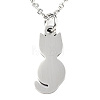 Non-Tarnish 201 Stainless Steel Kitten Pendant Necklaces NJEW-T009-JN125-40-1-1