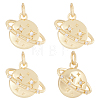 Brass Micro Pave Clear Cubic Zirconia Universe Space Charms ZIRC-BBC0001-77-1
