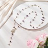 Natural Amethyst Chip Handmade Link Chain Necklaces NJEW-JN05811-01-1