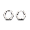 304 Stainless Steel Hexagon Huggie Hoop Earrings STAS-H156-03A-P-1