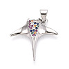 Brass Micro Pave Cubic Zirconia Pendants KK-T080-12P-1