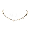Ocean Faceted Round Natural Gold Pyrite & Synthetic Turquoise Starfish Beaded Necklaces NJEW-JN06308-4