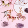 2Pcs 2 Colors Zinc Alloy Keychains KEYC-ME0001-22-4