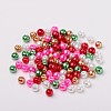 Christmas Mix Pearlized Glass Pearl Beads HY-X006-6mm-05-2