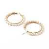Natural Pearl Beads Brass Hoop Earrings EJEW-JE04565-11