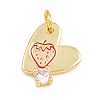 Brass Micro Pave Clear Cubic Zirconia Charms KK-CBA1731-04G-A-2