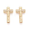 Religion Brass Micro Pave Clear Cubic Zirconia Beads KK-T080-90G-1