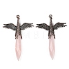 Natural Rose Quartz Faceted Pointed Bullet Shaped Big Pendants G-T145-01R-01-2