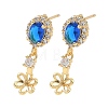 Brass Pave Cubic Zirconia Stud Earring Findings KK-C172-07G-1