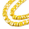 Electroplate Opaque Solid Color Glass Beads Strands EGLA-N002-42-03-3