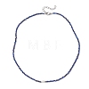 2MM Faceted Round Natural Lapis Lazuli Beaded Necklaces NJEW-JN05918-01-4