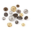 64Pcs 16 Style Brass Shank Buttons BUTT-TA0001-11-12